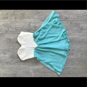 White & Teal sun dress